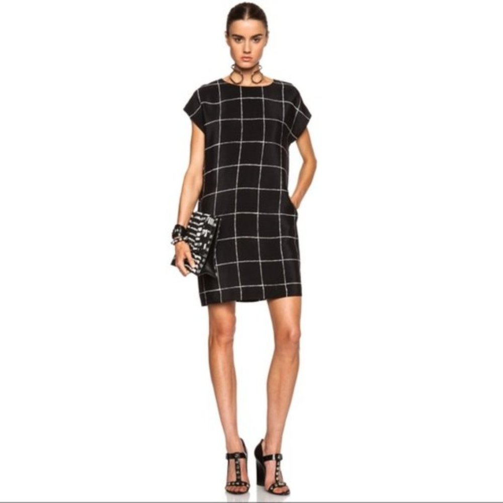 Vince Windowpane Shift Dress